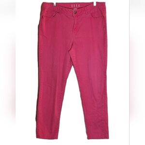 ELLE Pink Denim Skinny Jeans Womens Size 14 GUC Y2K Punk Grunge Vibes